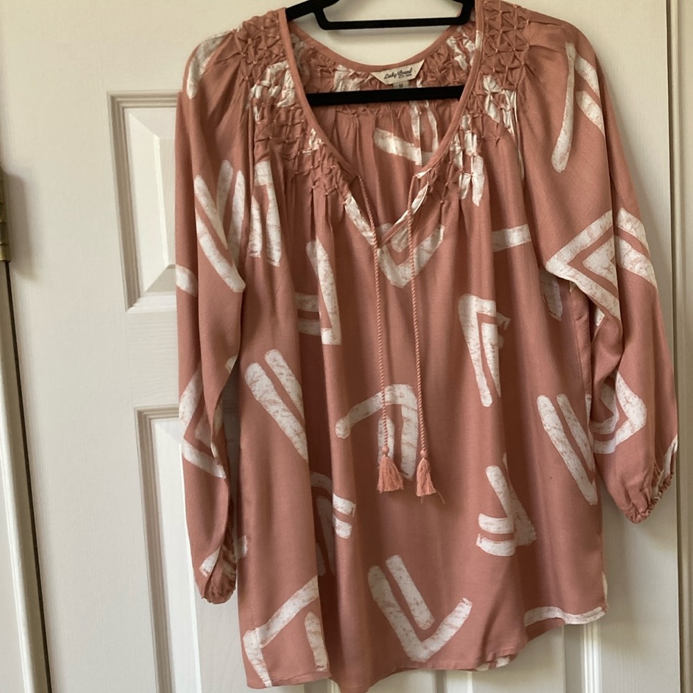 Lucky Brand Pink and White Blouse
